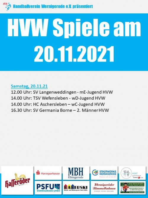 HVW Spiele am 20.11.2021