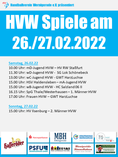 HVW Spiel am Wochenende 26./27.02.22