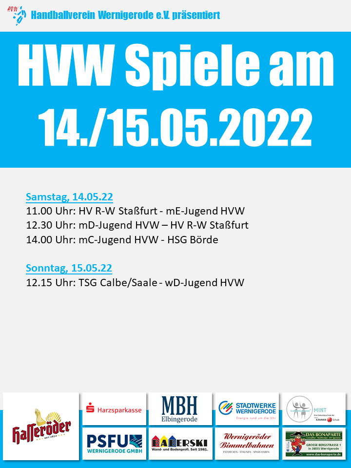 HVW Spiele am 14./15.05.2022