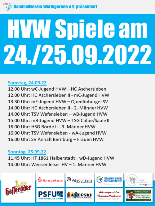 Alle HVW Teams am Wochenende 24./25.09.22 im Einsatz