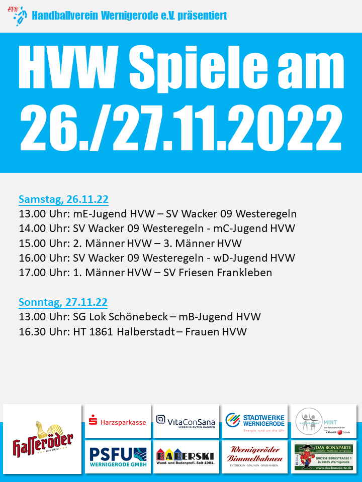 HVW Spiele am 26./2.11.2022