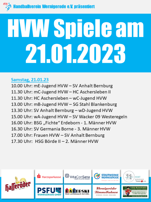 HVW Spiele am 21.01.2023