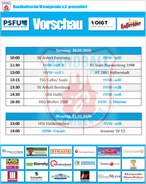 Unsere Spiele am Wochenende!