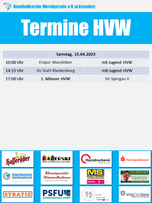 HVW Spiele am 15.04.2023