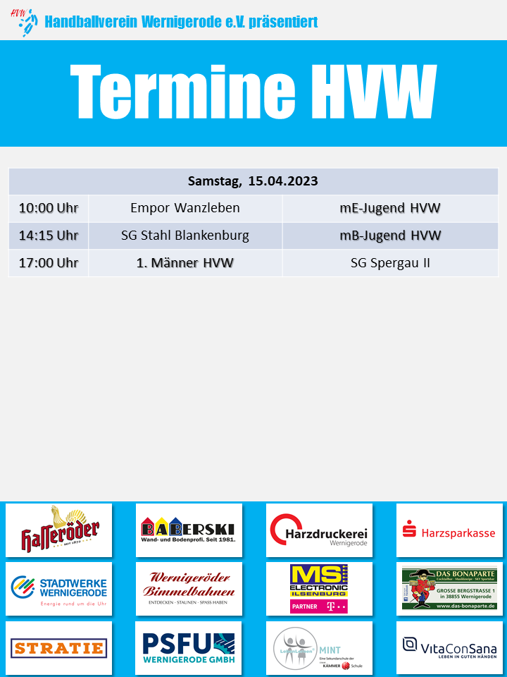 HVW Spiele am 15.04.2023