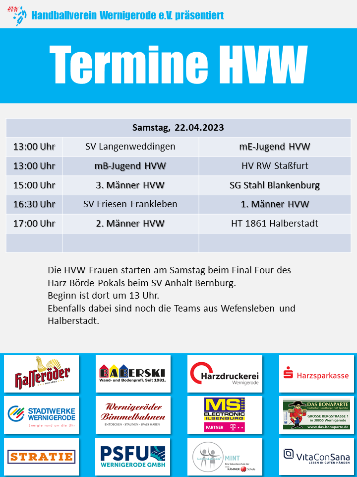 HVW Spiele am 22.04.2023