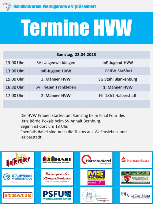 HVW Spiele am 22.04.2023