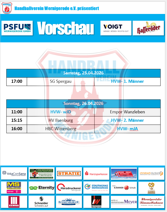 Unsere Spiele am Wochenende!