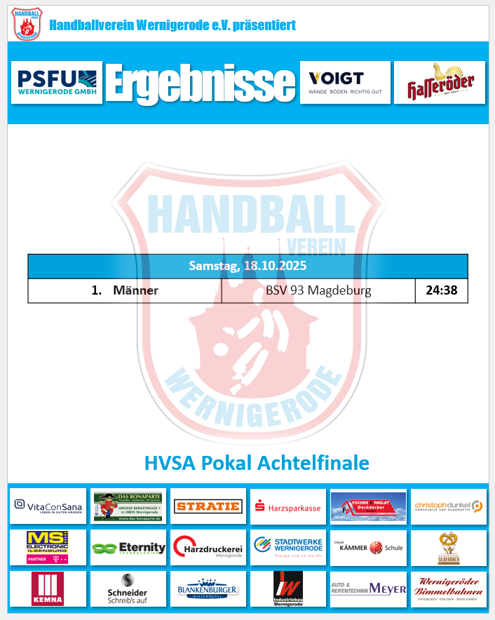 Ergebniss vom Wochende!