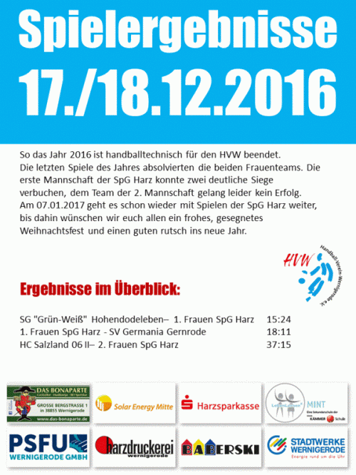 Letzte Ergebnisse im Jahr 2016