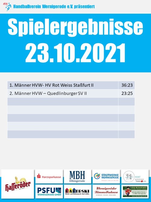 HVW Ergebnisse vom 23.10.21
