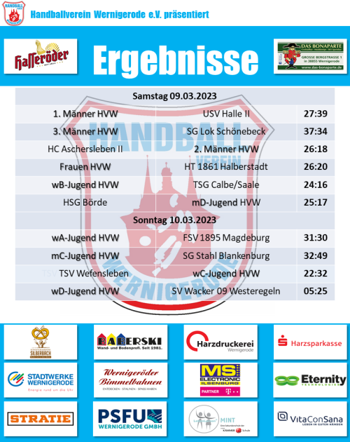 HVW Spielergebnisse vom 09./10.03.2024