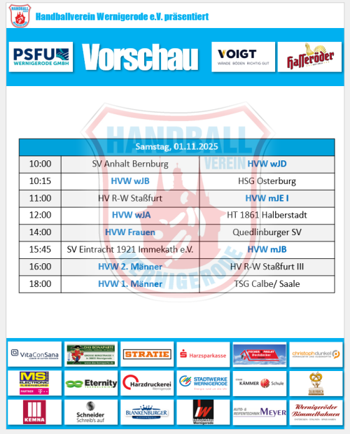 Unsere Spiele am Samstag!