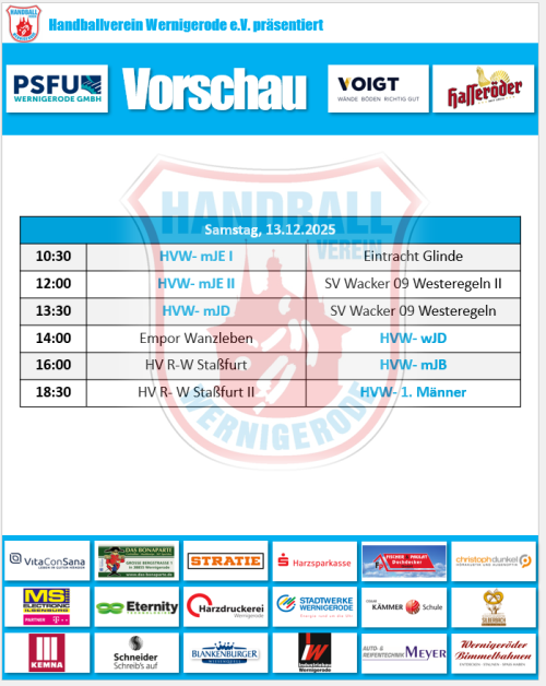 Unsere Spiele am Samstag!