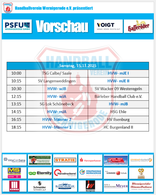 Spannende Spiele am Samstag!