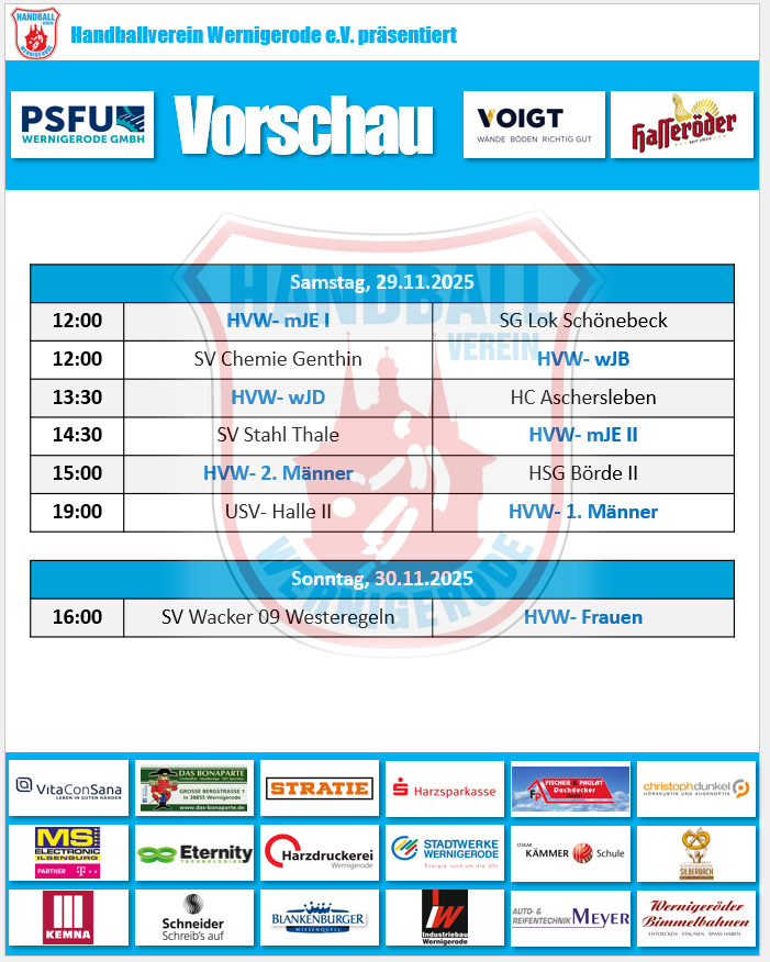 Unsere Spiele am Wochenende!