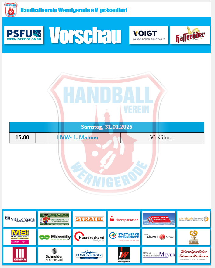 Ein Spiel am Samstag!