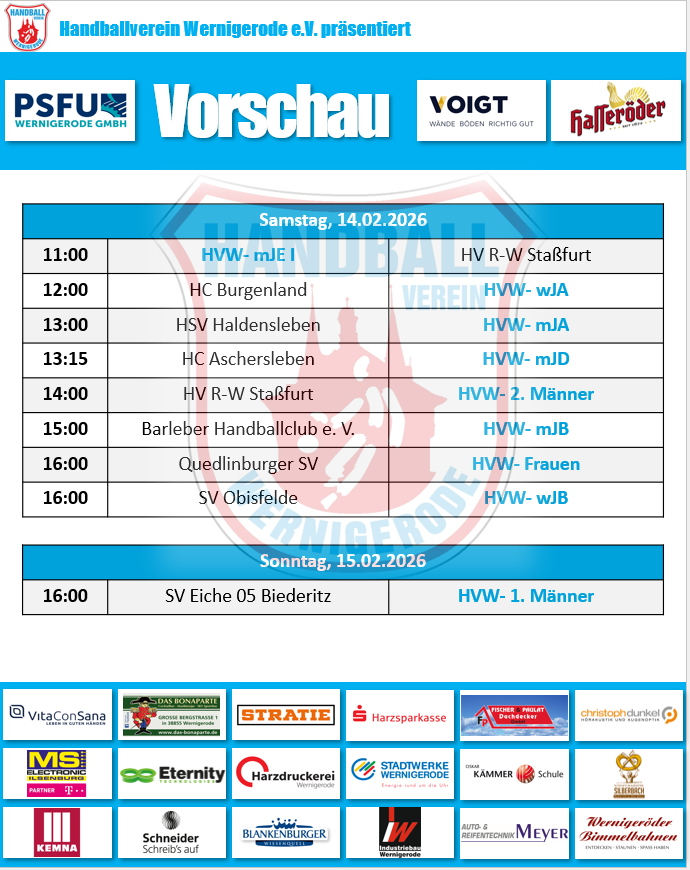 Voller Spielplan am Wochenende!