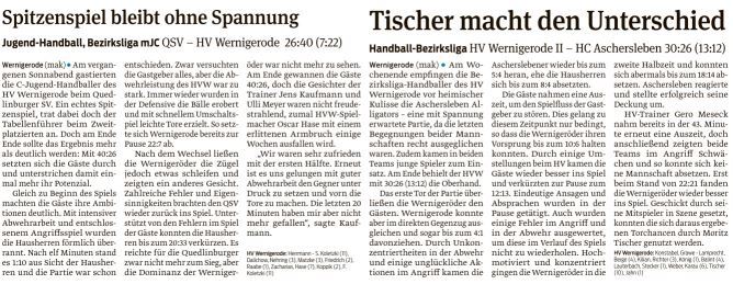 Volksstimme Spielberichte vom letzten Wochenende